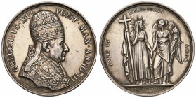 Gregorio XVI (1831-1846) Medaglia 1833 A. III – Opus: Girometti AG (g 33,16) Colpetti e graffietti diffusi
qBB