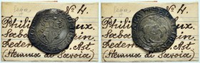 SAVOIA Emanuele Filiberto conte di Asti (1538-1559) Cavallotto s.d. – cfr. MIR 476d MI (g 3,00) R Con cartellino di vecchia raccolta, graffio al D/ 
...