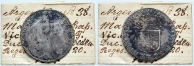 Vittorio Amedeo II (reggenza, 1675-1680) Lira 1677 – MIR 838c AG (g 5,83) Con cartellino di vecchia raccolta
MB/MB+