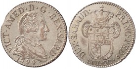 Vittorio Amedeo III (1773-1796) 20 Soldi 1794 – N MI (g 4,85)
SPL