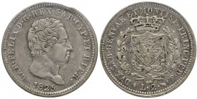 Carlo Felice (1821-1831) 2 Lire 1825 T – Nomisma 577 AG R Sigillato qSPL da Emilio Tevere
qSPL