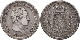 Carlo Felice (1821-1831) 2 Lire 1826 G – Nomisma 578 AG R Colpi al bordo
MB