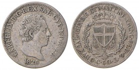 Carlo Felice (1821-1831) 50 Centesimi 1826 G – Nomisma 601 AG R
MB