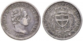 Carlo Felice (1821-1831) 50 Centesimi 1827 T – Nomisma 604 AG 
qBB