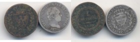 Carlo Felice (1821-1831) Lotto di due monete come da foto
MB