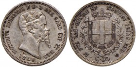 Vittorio Emanuele II (1849-1861) 50 Centesimi 1860 M – Nomisma 818 AG Minimi depositi 
SPL/SPL+