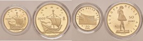 Repubblica italiana – 50 e 20 Euro 2005 Arti: Finlandia, Francia – AU (g 16,13 + 6,45) Lotto di due monete, senza astuccio 
FS