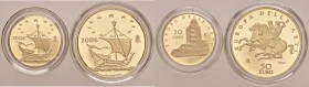 Repubblica italiana – 50 e 20 Euro 2006 Arti: Germania, Grecia – AU (g 16,13 + 6,45) Lotto di due monete, senza astuccio 
FS