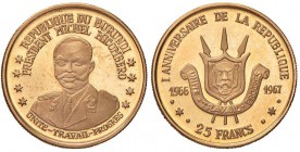 BURUNDI 25 Franchi 1967 – Fr. 11 AU (g 8,02)
FS