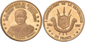 BURUNDI 20 Franchi 1967 – Fr. 12 AU (g 6,42)
FS