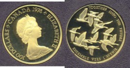 CANADA Elisabetta II (1952-) 100 Dollari 1978 Future – AU (g 16,95) In astuccio con certificato
FS
