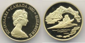 CANADA Elisabetta II (1952-) 100 Dollari 1980 Eschimese – AU (g 16,95) In astuccio con certificato
FS
