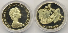 CANADA Elisabetta II (1952-) 100 Dollari 1981 O Canada – AU (g 16,95) In astuccio con certificato
FS