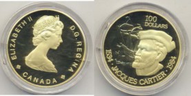 CANADA Elisabetta II (1952-) 100 Dollari 1984 Cartier – AU (g 16,95) In astuccio con certificato
FS