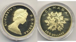 CANADA Elisabetta II (1952-) 100 Dollari 1986 Peace – AU (g 16,95) In astuccio con certificato
FS