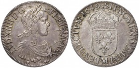 FRANCIA Luigi XIV (1643-1715) Scudo 1649 M à la meche longue – Gad. 202 AG (g 27,31)
BB