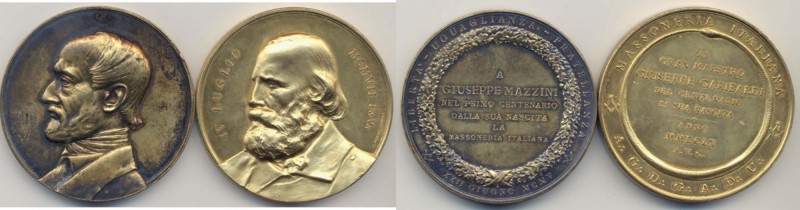 Giuseppe Garibaldi e Giuseppe Mazzini – Lotto di due medaglie a loro dedicate da...