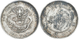 (t) CHINA. Chihli (Pei Yang). 7 Mace 2 Candareens (Dollar), Year 34 (1908). Tientsin Mint. Kuang-hsu (Guangxu). PCGS Genuine--Cleaned, VF Details.
L&...