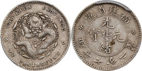 CHINA. Fukien. 7.2 Candareens (10 Cents), ND (1903-08). Fukien Mint. Kuang-hsu (Guangxu). PCGS EF-40.
L&M-293; K-129; KM-Y-103.2; WS-1032. Small Drag...