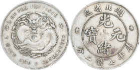 (t) CHINA. Hupeh. 7 Mace 2 Candareens (Dollar), ND (1895-1907). Wuchang Mint. Kuang-hsu (Guangxu). PCGS Genuine--Graffiti, EF Details.
L&M-182; K-40;...