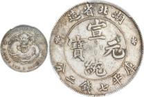(t) CHINA. Hupeh. 7 Mace 2 Candareens (Dollar), ND (1909-11). Wuchang Mint. Hsuan-t'ung (Xuantong [Puyi]). PCGS Genuine--Environmental Damage, VF Deta...