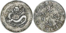(t) CHINA. Kiangnan. 7 Mace 2 Candareens (Dollar), CD (1901)-HAH. Nanking Mint. Kuang-hsu (Guangxu). PCGS Genuine--Chopmark, EF Details.
L&M-244; K-9...