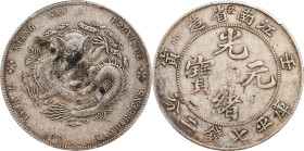 (t) CHINA. Kiangnan. 7 Mace 2 Candareens (Dollar), CD (1902)-HAH. Nanking Mint. Kuang-hsu (Guangxu). PCGS Genuine--Chopmark, VF Details.
L&M-248; K-9...