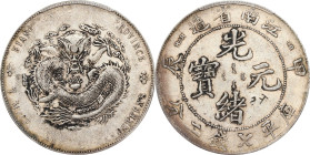 (t) CHINA. Kiangnan. 7 Mace 2 Candareens (Dollar), CD (1904)-HAH CH. Nanking Mint. Kuang-hsu (Guangxu). PCGS Genuine--Chopmark, EF Details.
L&M-257A;...