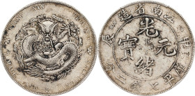 (t) CHINA. Kiangnan. 7 Mace 2 Candareens (Dollar), CD (1904)-HAH CH. Nanking Mint. Kuang-hsu (Guangxu). PCGS Genuine--Chopmark, EF Details.
L&M-257A;...