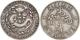 (t) CHINA. Yunnan. 7 Mace 2 Candareens (Dollar), ND (1908. Kunming Mint. Kuang-hsu (Guangxu). PCGS Genuine--Tooled, VF Details.
L&M-418; K-166; KM-Y-...