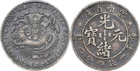 (t) CHINA. Yunnan. 1 Mace 4.4 Candareens (20 Cents), ND (1908). Kunming Mint. Kuang-hsu (Guangxu). PCGS VF-25.
L&M-420; K-168; KM-Y-252; WS-0661.

...