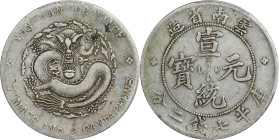 (t) CHINA. Yunnan. 7 Mace 2 Candareens (Dollar), ND (1909-11). Kunming Mint. Hsuan-t'ung (Xuantong [Puyi]). PCGS Genuine--Scratch, VF Details.
L&M-42...