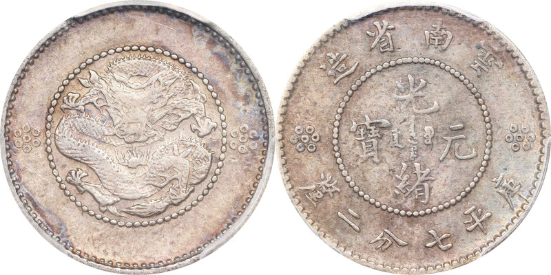 (t) CHINA. Yunnan. 7.2 Candareens (10 Cents), ND (ca. 1911). Kunming Mint. Hsuan...