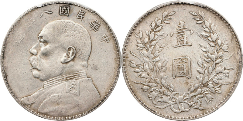 (t) CHINA. Dollar, Year 8 (1919). PCGS Genuine--Repaired, VF Details.
L&M-76; K...