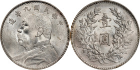 (t) CHINA. Dollar, Year 9 (1920). PCGS MS-60.
L&M-77A; K-666; KM-Y-329.6; WS-0181-1. Fine Hair variety.

Estimate: $250.00 - $450.00