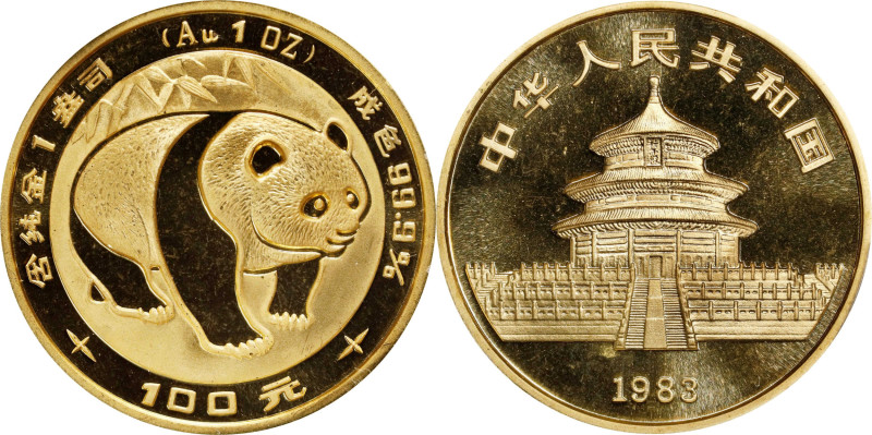 CHINA. Gold 100 Yuan, 1983. Panda Series. PCGS MS-69.
Fr-B4; KM-72; PAN-6A. AGW...