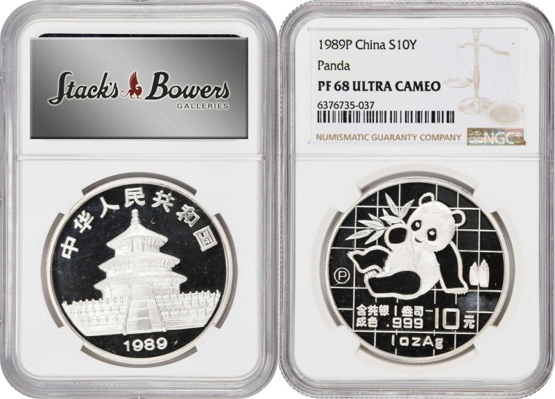 (t) CHINA. Duo of 10 Yuan (2 Pieces), 1989. Panda Series. Both NGC PROOF-68 Ultr...