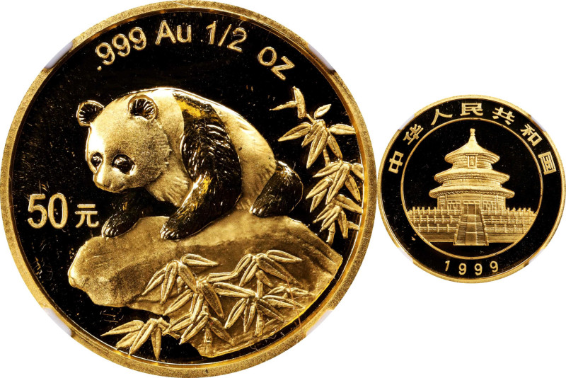 CHINA. Gold 50 Yuan, 1999. Panda Series. NGC MS-69.
Fr-B5; KM-1220; PAN-317B. V...