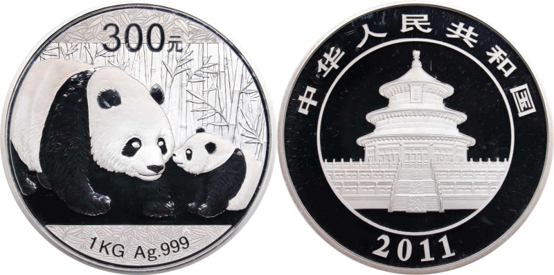 CHINA. Silver 300 Yuan (Kilo), 2011. Panda Series. NGC PROOF-69 Ultra Cameo.
KM...