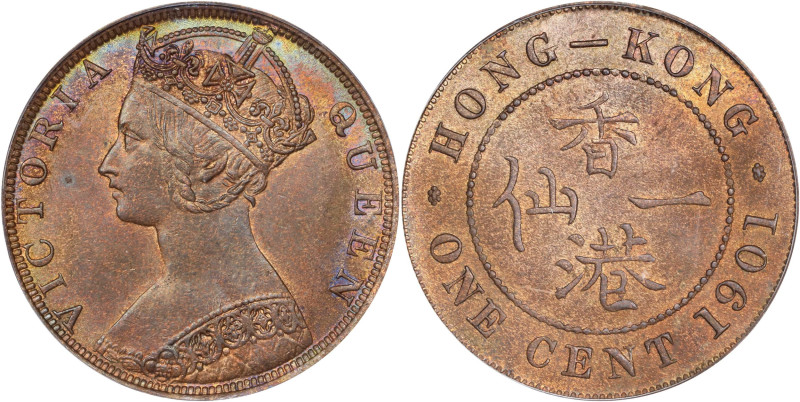 (t) HONG KONG (SAR). Cent, 1901. London Mint. Victoria. PCGS MS-64 Brown.
KM-4....