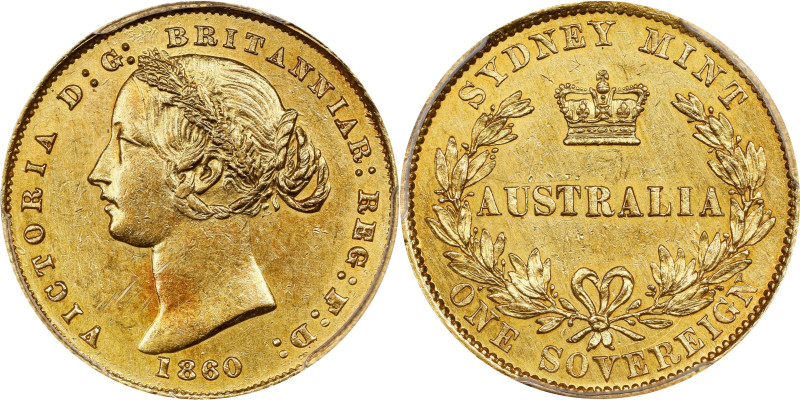 AUSTRALIA. Sovereign, 1860-SYDNEY. Sydney Mint. Victoria. PCGS Genuine--Cleaned,...