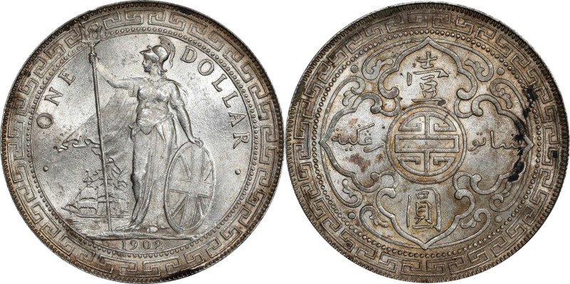 GREAT BRITAIN. Trade Dollar, 1902-B. Bombay Mint. Edward VII. PCGS MS-64.
KM-T5...