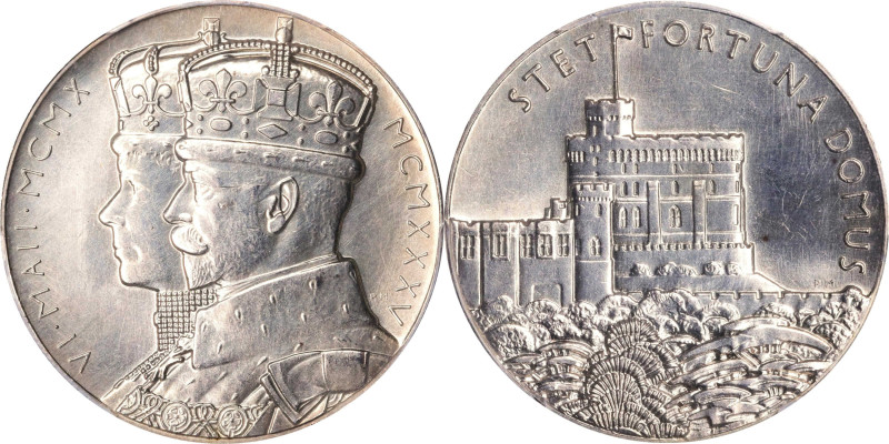 GREAT BRITAIN. Silver Jubilee of George V & Mary Silver Medal, 1935. London Mint...