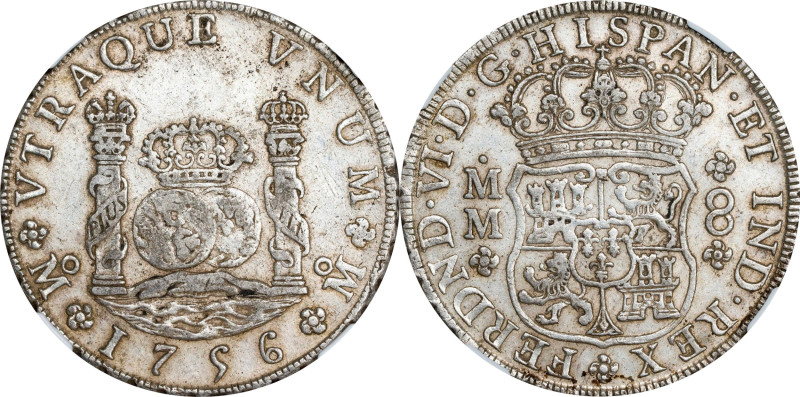 MEXICO. 8 Reales, 1756-Mo MM. Mexico City Mint. Ferdinand VI. NGC AU-53.
KM-104...