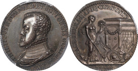 LOT WITHDRAWN - SPAIN. Philip II/Peace of Cambrai Silver Medal, 1559. PCGS SPECIMEN-61.
Betts-3; van Loon-I, 27. By G. Poggini. Diameter: 39.4mm. Obv...