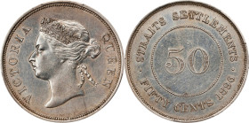 STRAITS SETTLEMENTS. 50 Cents, 1896. London Mint. Victoria. PCGS Genuine--Harshly Cleaned, AU Details.
KM-13; Prid-22.

Estimate: $100.00 - $150.00