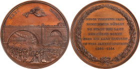 SWITZERLAND. Bern. Nydeck Bridge Bronze Medal, 1844. PCGS SPECIMEN-64.
SM-597. Obverse: View of the Nydeck Bridge, with assembled multitude below; Re...