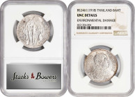 THAILAND. Quintet of Mixed Issues (5 Pieces), 1897-1918. All NGC or PCGS Certified.
1) 20 Satang, RS 116 (1897). NGC AU Details--Environmental Damage...