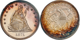 UNITED STATES OF AMERICA. 25 Cents, 1871. Philadelphia Mint. PCGS PROOF-63 Cameo.
KM-98.

Estimate: $800.00 - $1200.00