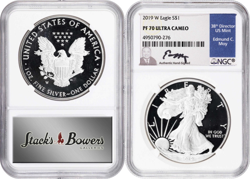 UNITED STATES OF AMERICA. Trio of Silver Eagles (3 Pieces), 2019-W. West Point M...